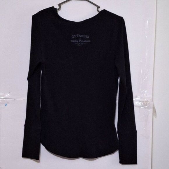 Harley Davidson Women's Waffle Weave Shirt Thermal Style Graphic Biker Chic XL - Picture 7 of 7